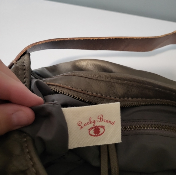 NWOT Lucky Brand Leather Boho Shoulder Handbag - Picture 5 of 8